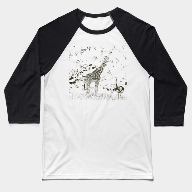 Wild life in savannah Baseball T-Shirt by Mimie20